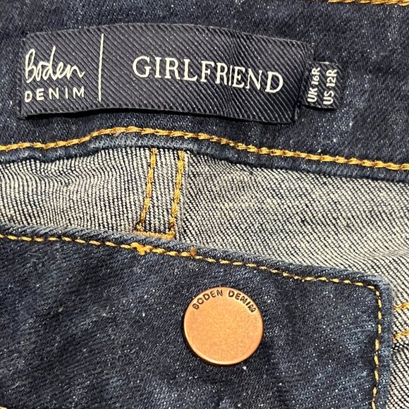 Bodin Denim Girlfriend Ankle Jeans, Dark Wash, 12R - Picture 4 of 10